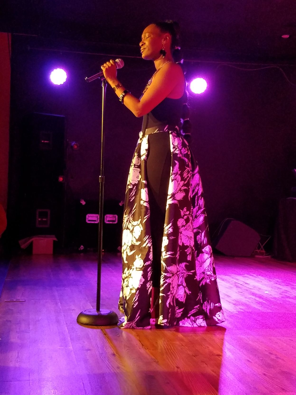 Januarie York at the mic